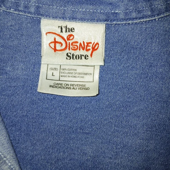 Disney Denim Long Sleeve Buttonup Shirt Size L Winnie The Pooh - Picture 4 of 8